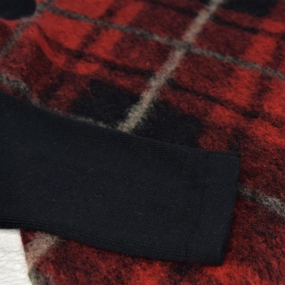 J. Jill Argyle Plaid Brushed Wool Blend Crewneck Womens Sweaters Red Black S - Picture 7 of 11